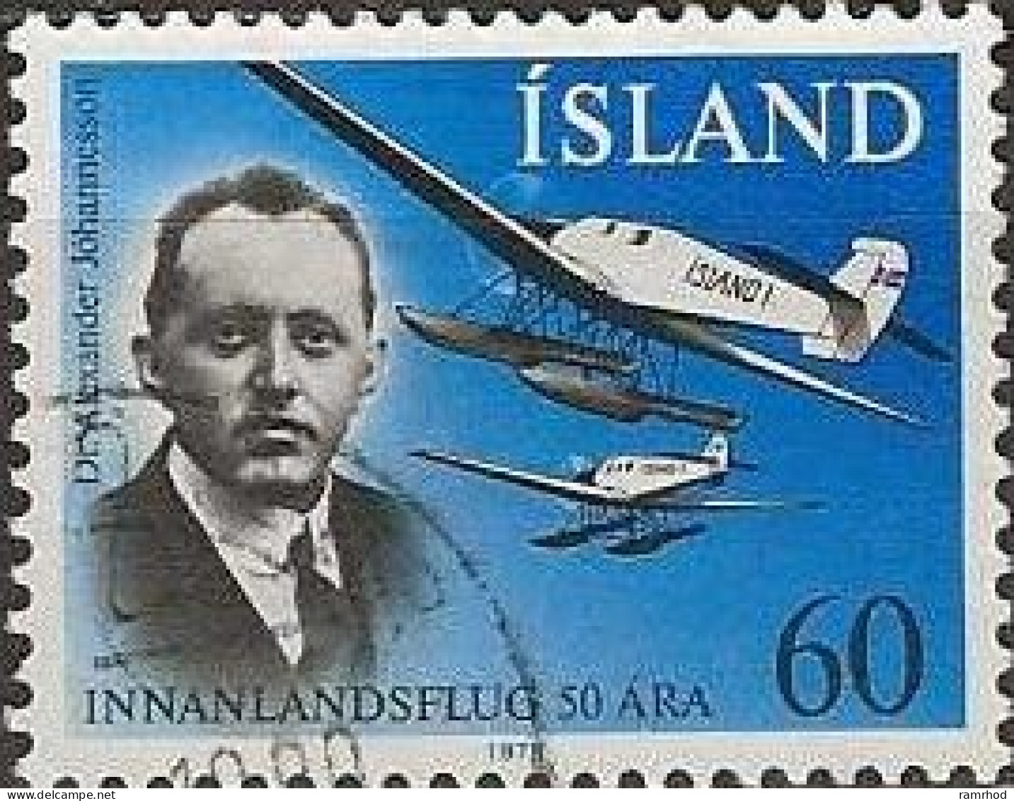ICELAND 1978 50th Anniversary Of Domestic Flights - 60k - Dr. A. Johannesson, Junkers W.34 Island 1 And Junkers F-13 FU - Usados