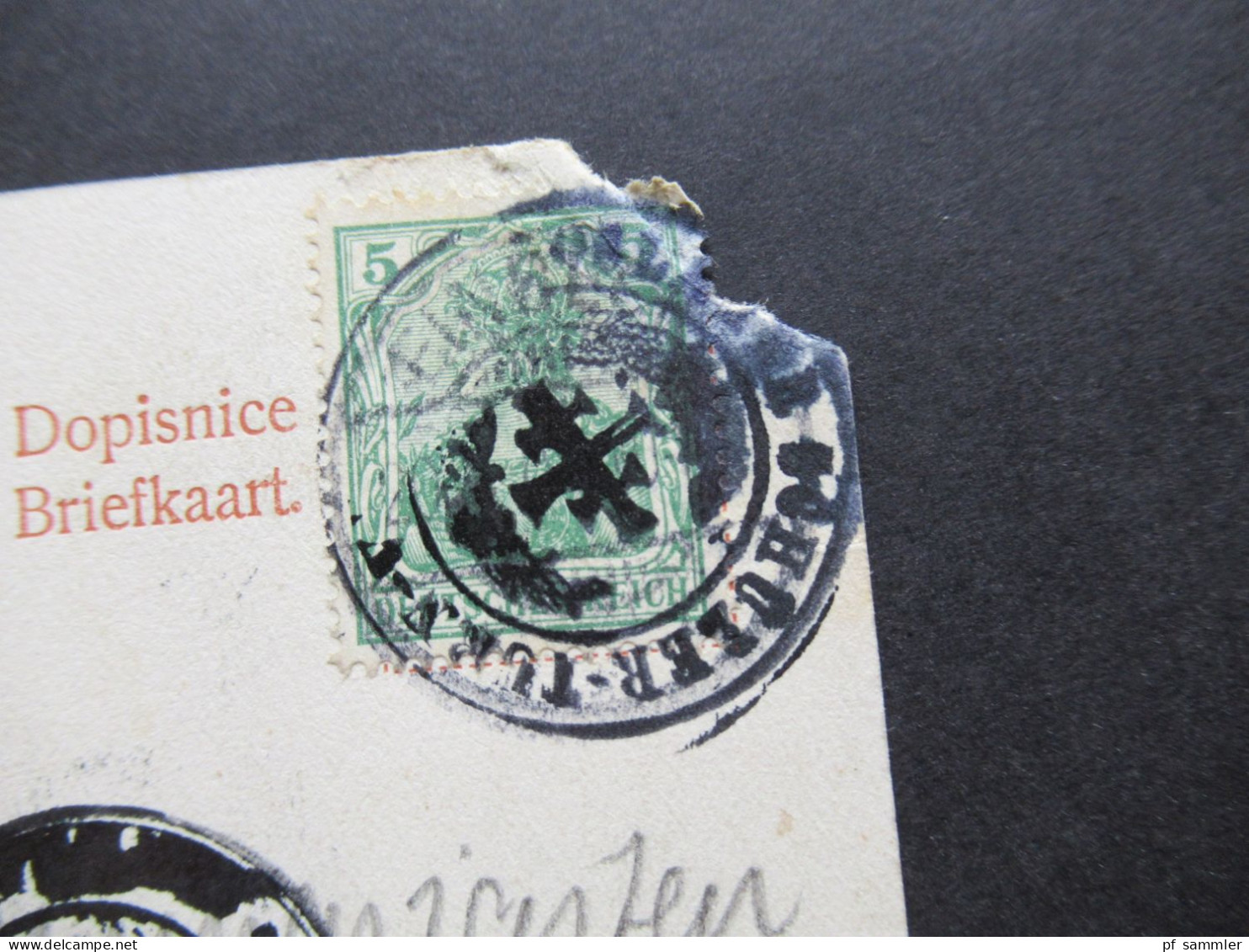 DR 1905 AK Einbeck Am Krummen Wasser Rücks. 4x Stempel Goslarer Schüler Turn Verein - Einbeck