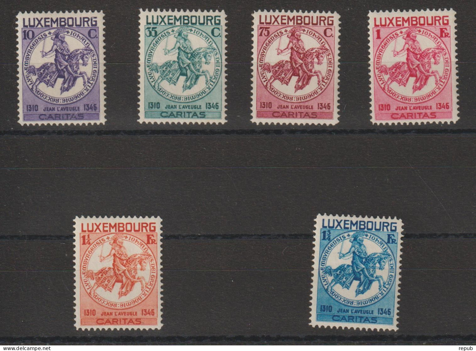 Luxembourg 1934 Oeuvres Sociales Sceau 252-257, 6 Val ** MNH - 1926-39 Charlotte De Profil à Droite