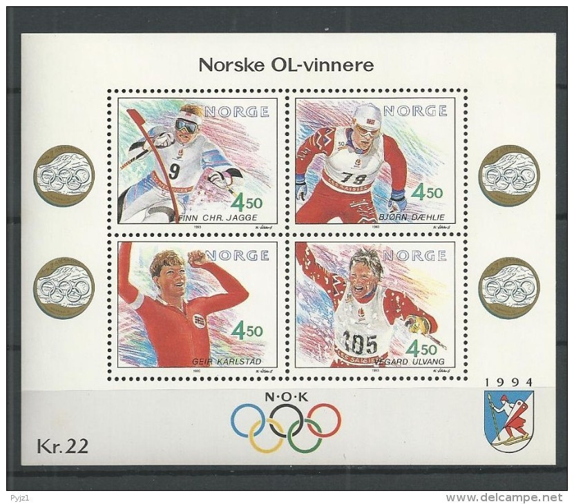 1993 MNH Norway, Postfris** - Blocks & Kleinbögen