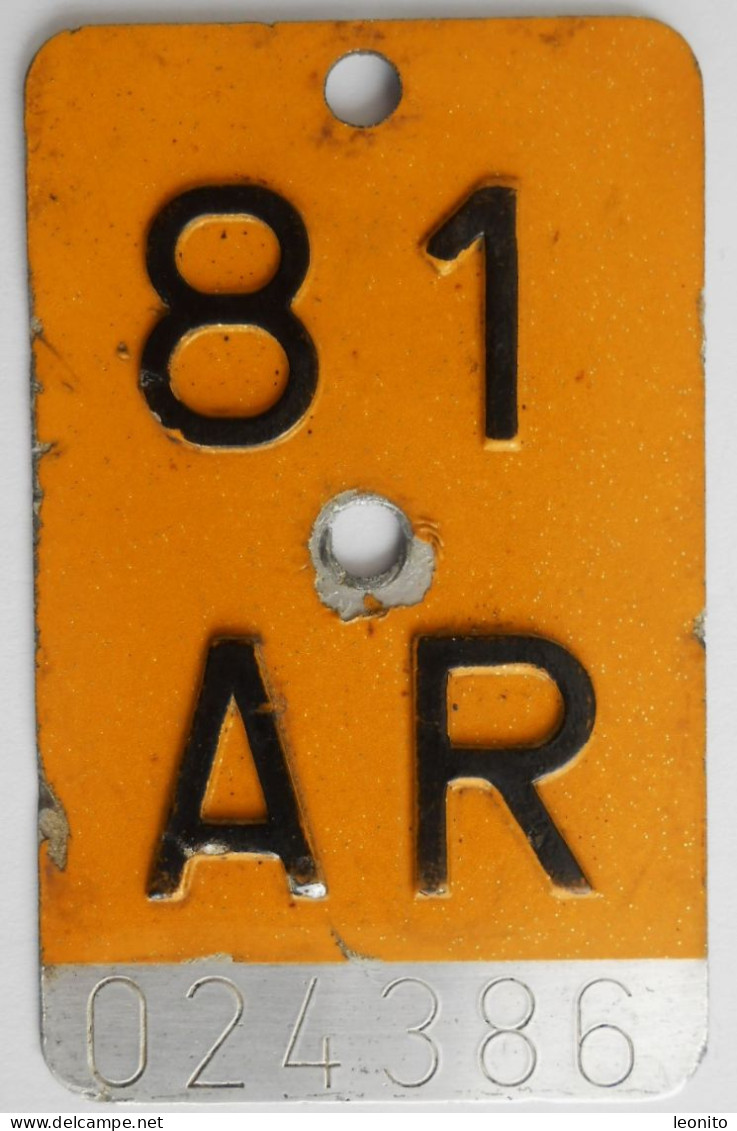 Velonummer Mofanummer Appenzell Ausserrhoden AR 81 - Number Plates