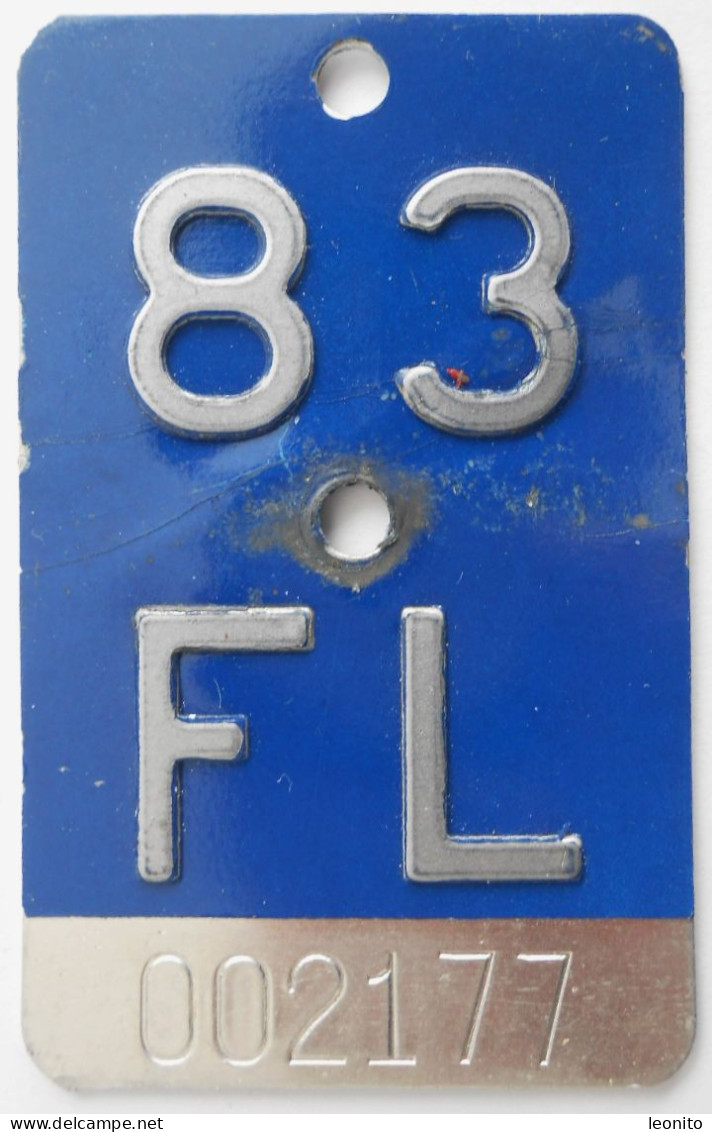 Velonummer Liechtenstein FL 83, Blau - Number Plates