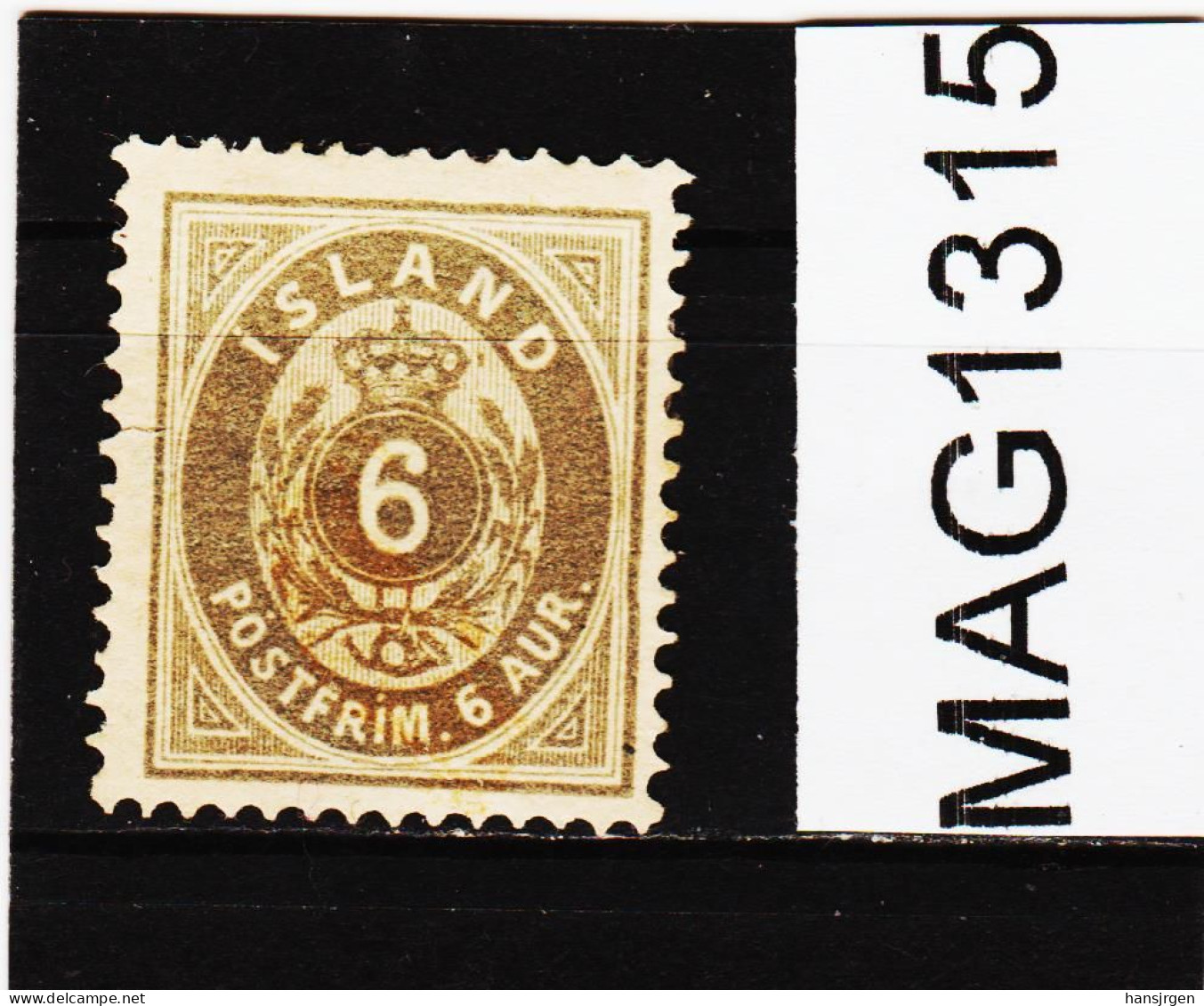 MAG1315  ISLAND 1876  Michl  7 A (*) FALZ  ZÄHNUNG Siehe ABBILDUNG - Neufs