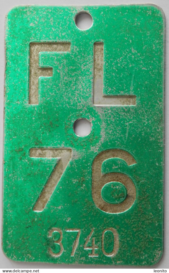 Mofanummer (Velonummer) Liechtenstein FL 76, Grün - Number Plates