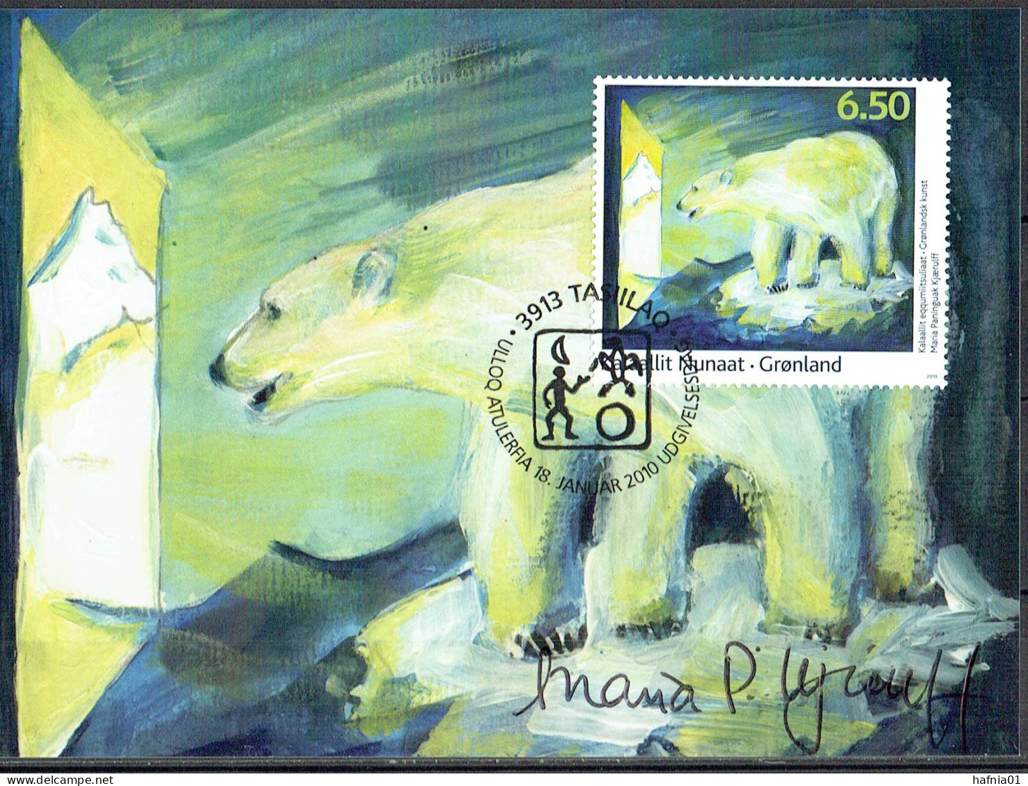 Greenland 2010.  Modern Art. Michel  551 Maxi Card. Signed. - Maximum Cards