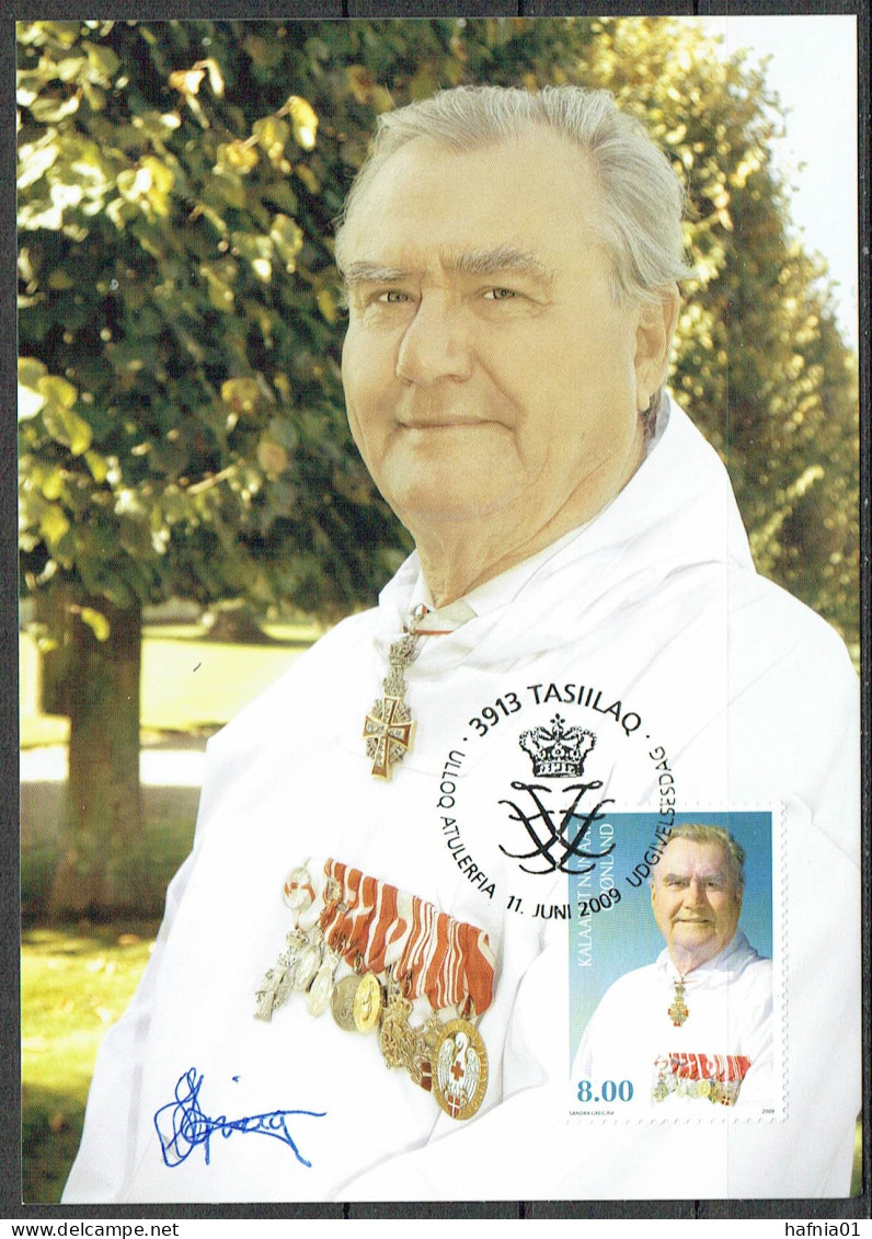 Greenland 2009.  75 Anniv Prince Henrik. Michel 534  Maxi Card. Signed. - Cartas Máxima