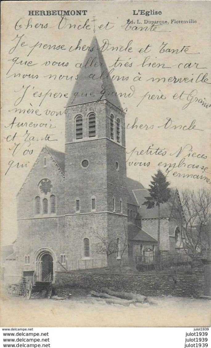 HERBEUMONT ..-- Ancienne Eglise . 1905 Vers CHALMAISON ( Mr Mme BUREAU ) . Voir Verso . - Herbeumont