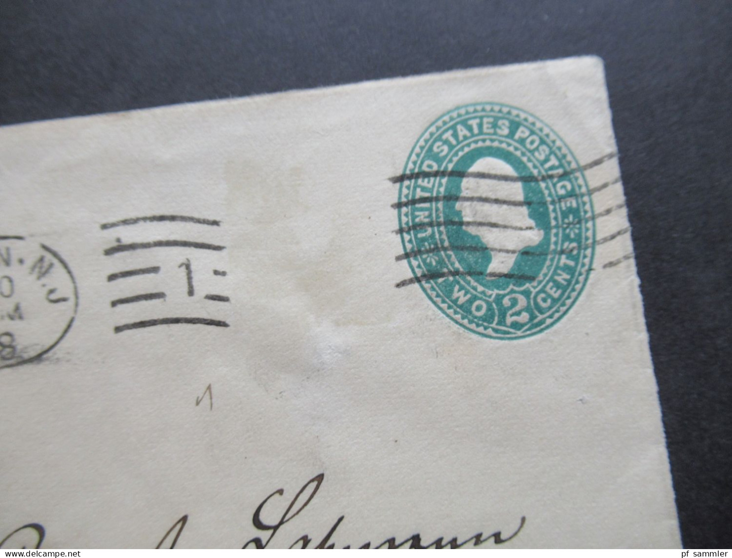 USA 1898 GA Umschlag Stempel Hoboken NJ Nach Midlum Mit Ank. Stp. KOS Kreisobersegmentstempel Midlum (BZ Bremen) - Storia Postale