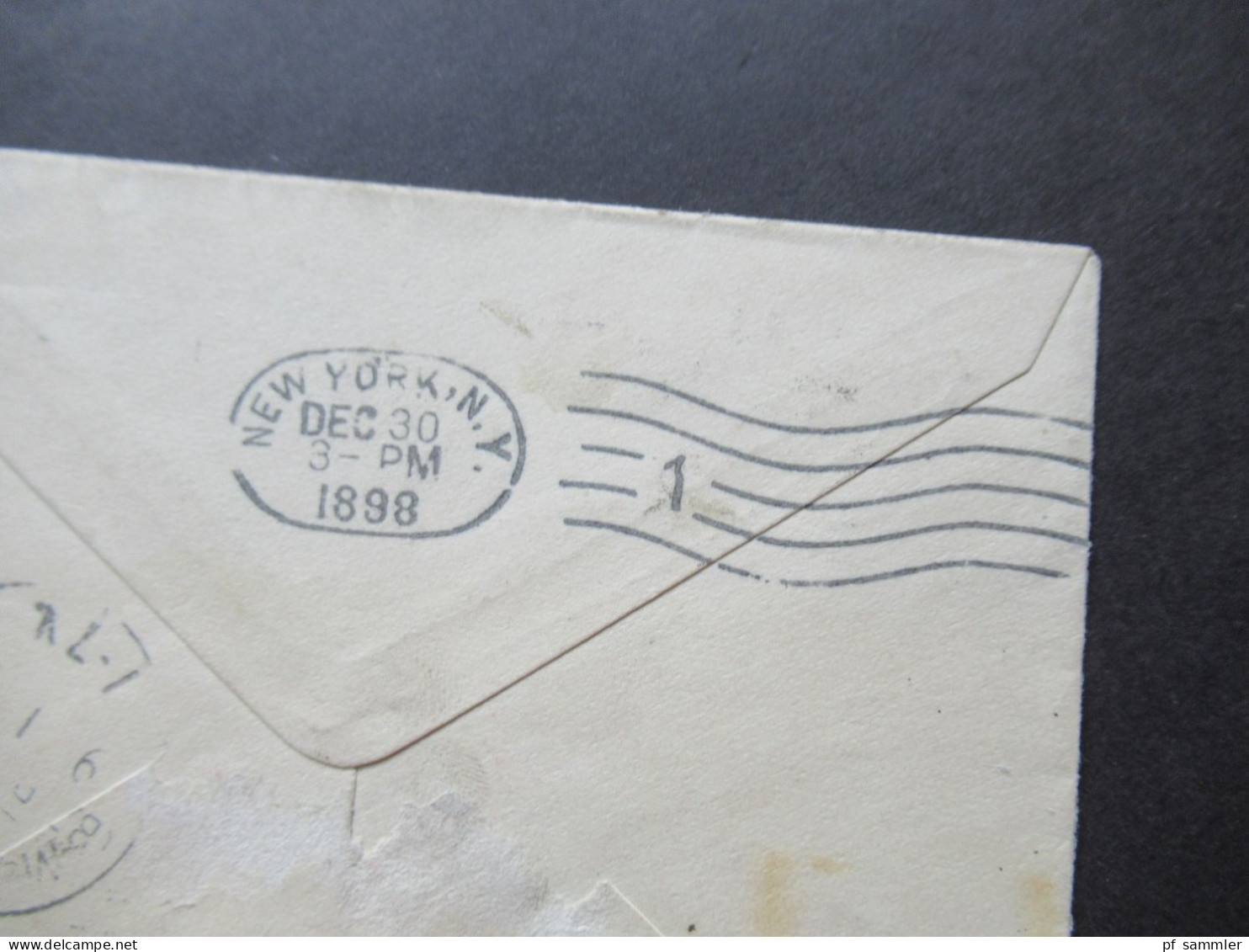 USA 1898 GA Umschlag Stempel Hoboken NJ Nach Midlum Mit Ank. Stp. KOS Kreisobersegmentstempel Midlum (BZ Bremen) - Brieven En Documenten