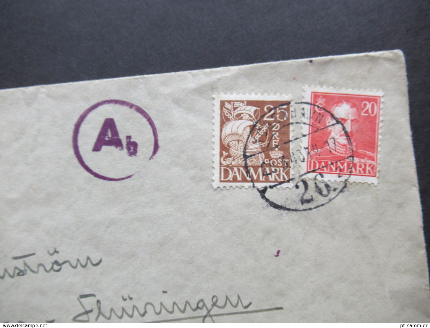 Dänemark 1943 Zensurbeleg Stempel Ab / Zensur Der Wehrmacht / Luftpost Kopenhagen - Weimar Thüringen - Cartas & Documentos