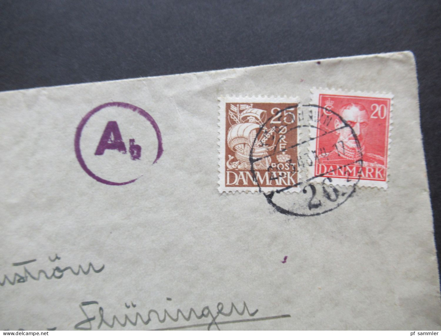 Dänemark 1943 Zensurbeleg Stempel Ab / Zensur Der Wehrmacht / Luftpost Kopenhagen - Weimar Thüringen - Covers & Documents