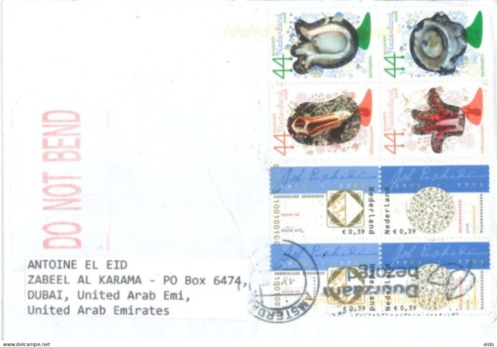 NETHLERLANDS - 2023 , STAMPS COVER TO DUBAI. - Cartas & Documentos