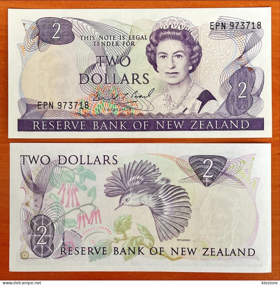 New Zealand 2 Dollars 1989 P170c Yellow & White Paper UNC - Nueva Zelandía