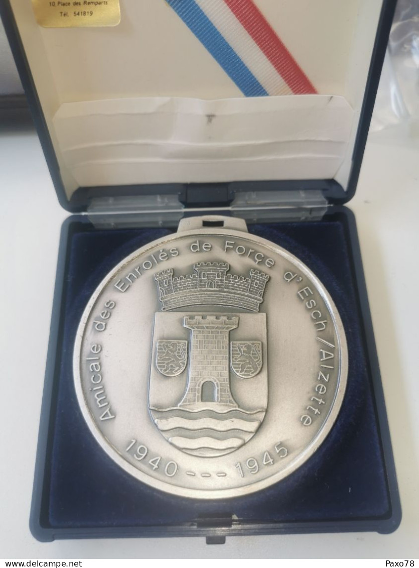 Luxembourg Médaille, Ville Esch-Alzette, Amicales Des Enrôlés De Force. 1940-45 - 1939-45