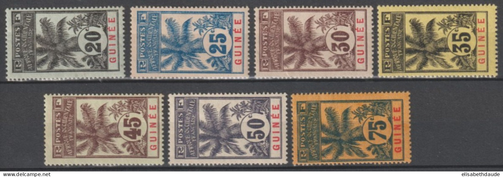 GUINEE - 1906 - PALMIERS - YVERT N°38/77 * MH  - COTE = 68.75 EUR - Neufs