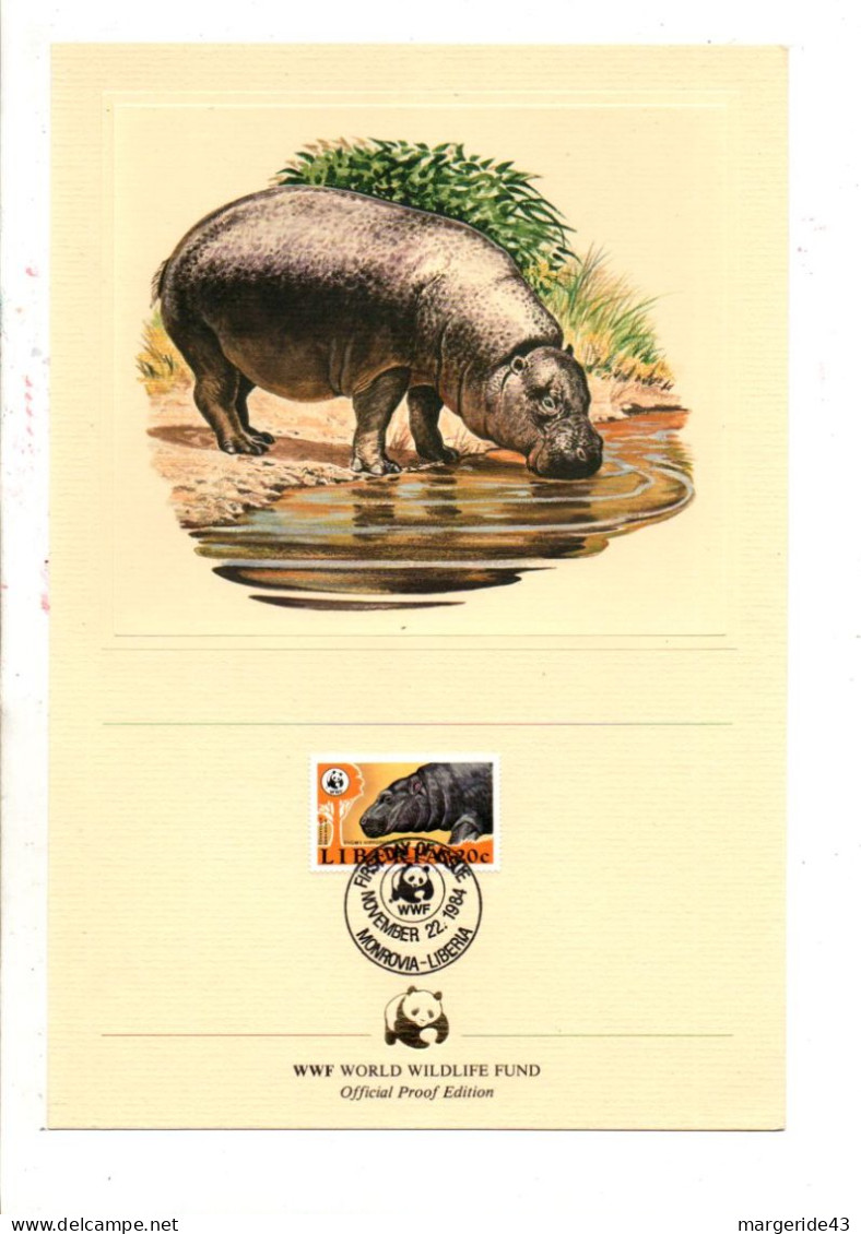 WWF LIBERIA 1984 HIPPOPOTAME NAIN - Briefe U. Dokumente