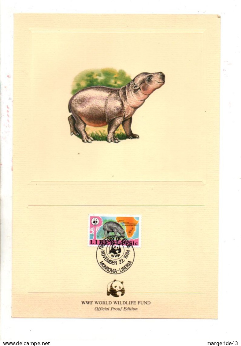 WWF LIBERIA 1984 HIPPOPOTAME NAIN - Briefe U. Dokumente