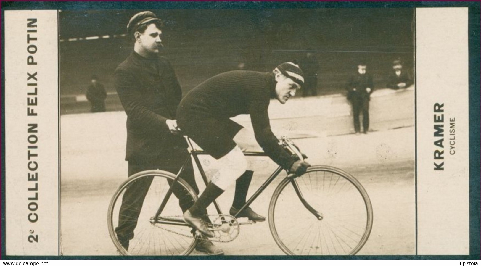 ► Frank Louis Kramer - American Champion Gold Medal Cyclist. Born In Evansville  -  Collection Photo Felix POTIN 1908 - Félix Potin