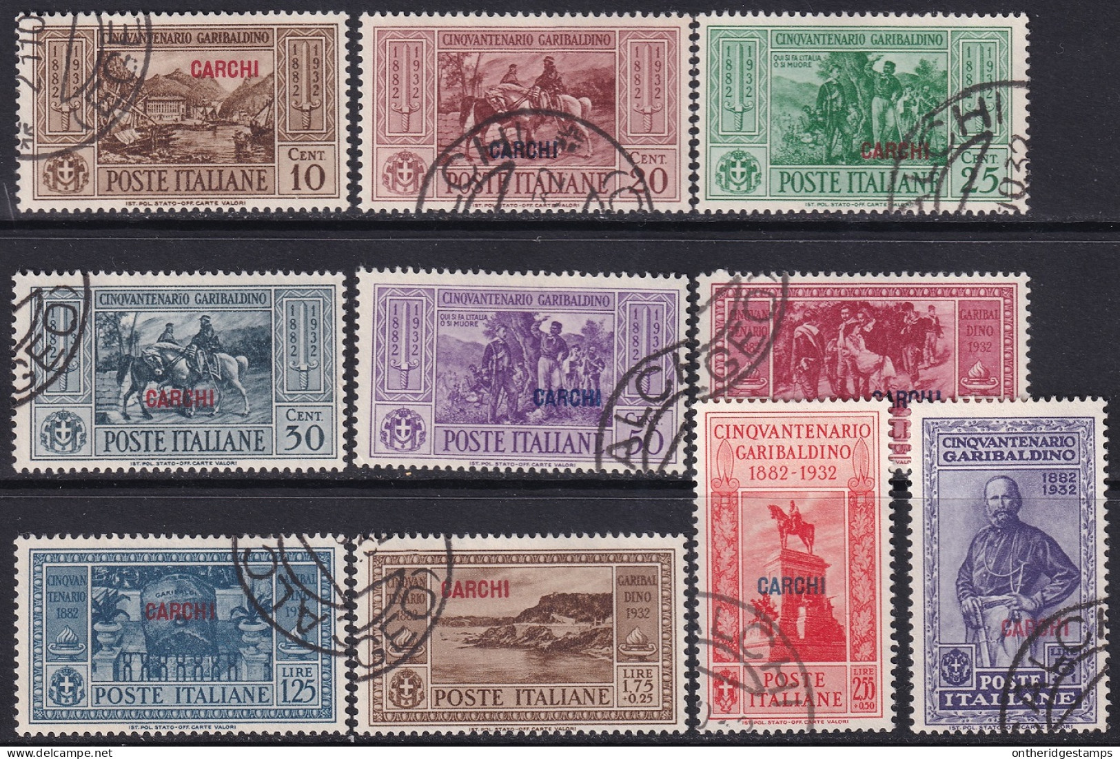 Italy Aegean Calchi 1930 Sc 17-26 Egeo Carchi Sa 17-26 Set Used - Aegean (Carchi)