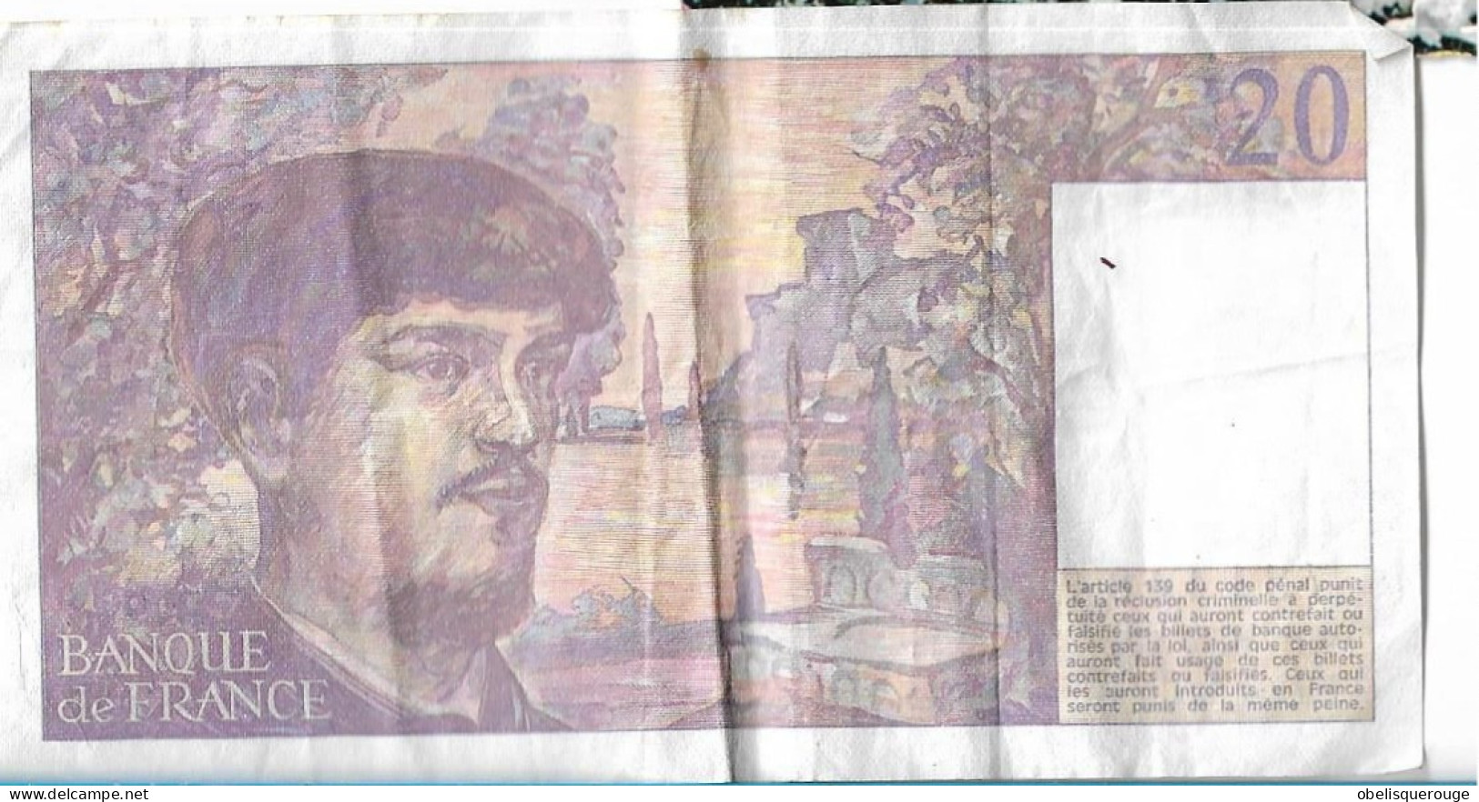 BILLET 20 FRANCS DEBUSSY 1993 - 20 F 1980-1997 ''Debussy''