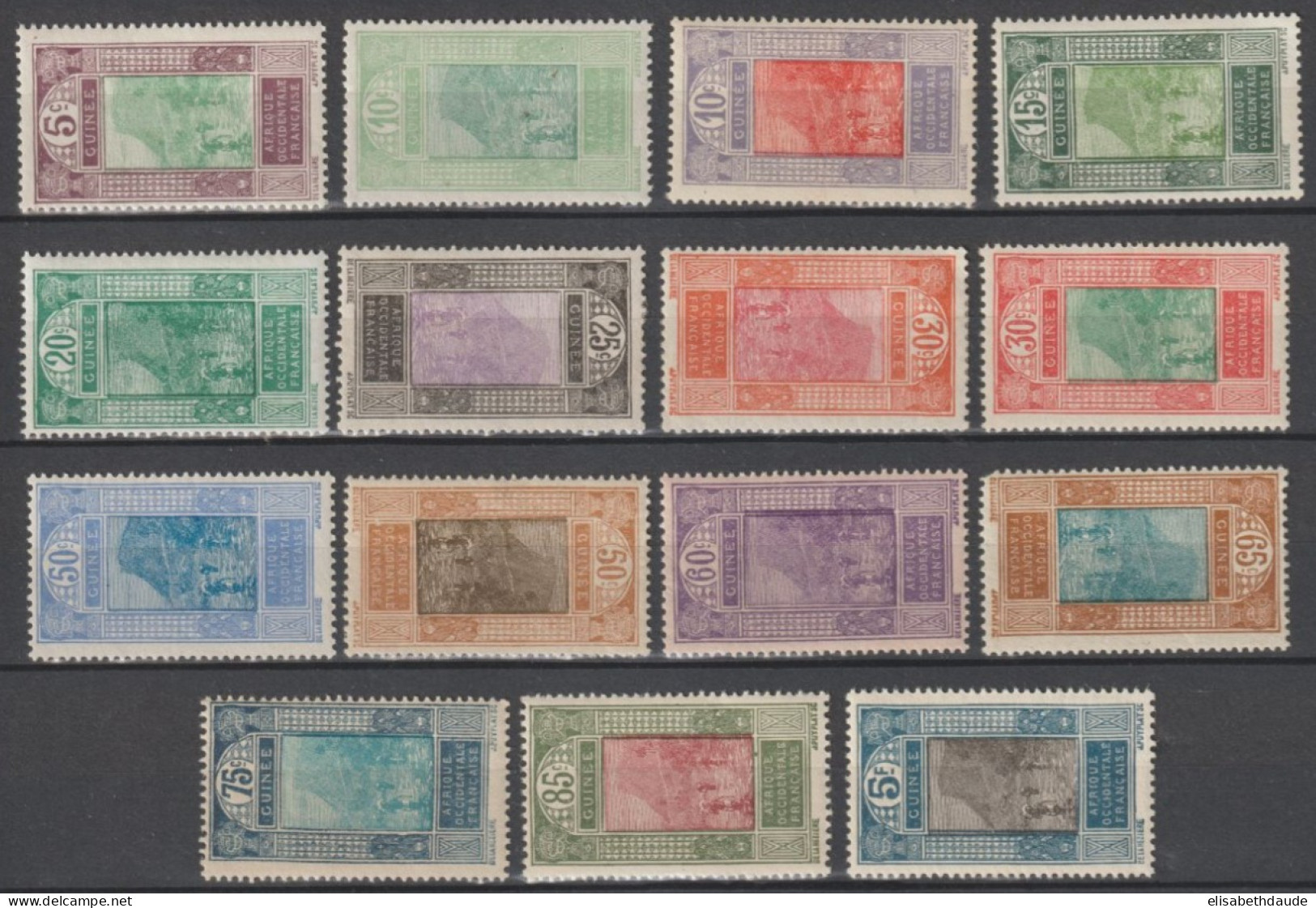 GUINEE - 1922 - SERIE COMPLETE YVERT N°84/98 ** MNH (QUELQUES * MH) - COTE = 22 EUR - Neufs