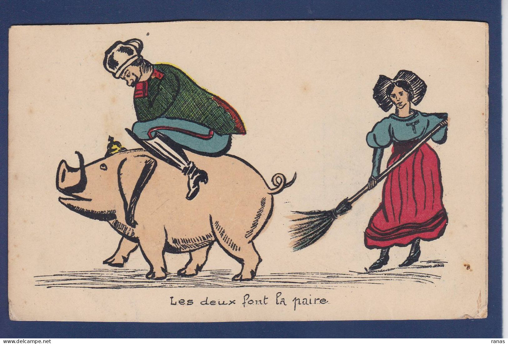 CPA Anti Kaiser Alsace Patriotique Non Circulé Cochon Pig Pot De Chambre - Alsace