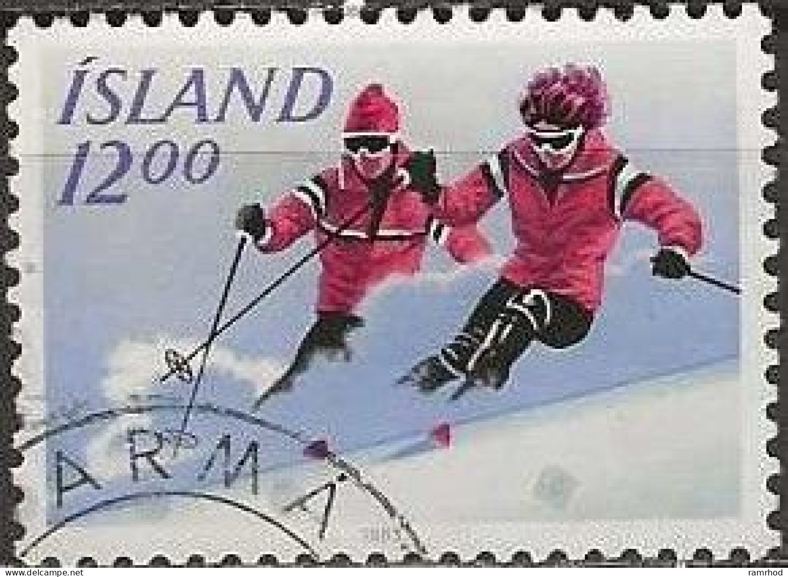 ICELAND 1983 Outdoor Sports - 12k - Skiing FU - Oblitérés