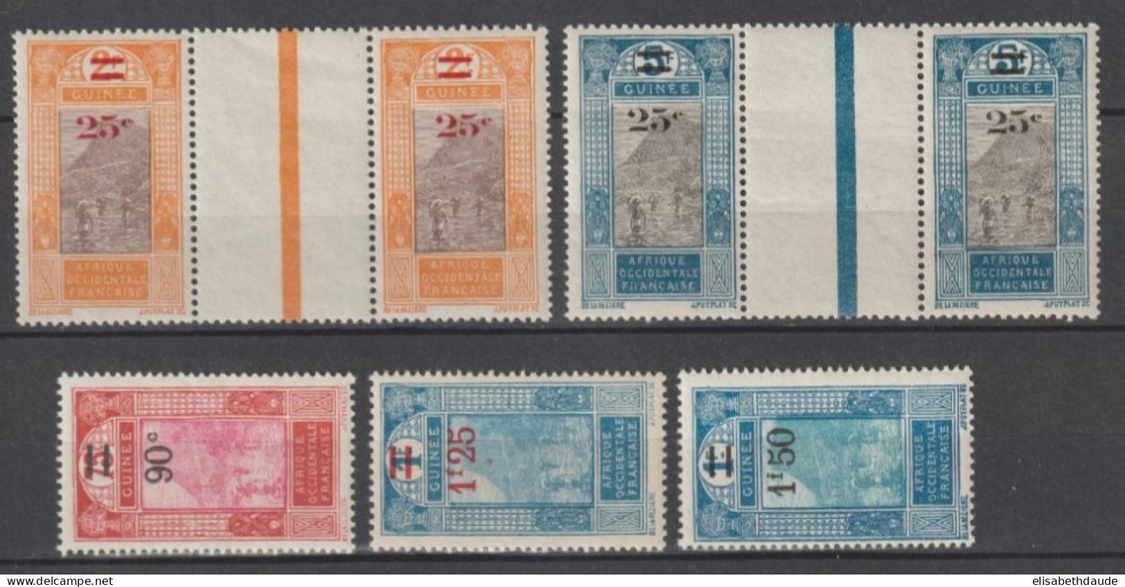 GUINEE - 1924 - YVERT N°99/103 ** MNH - - Neufs