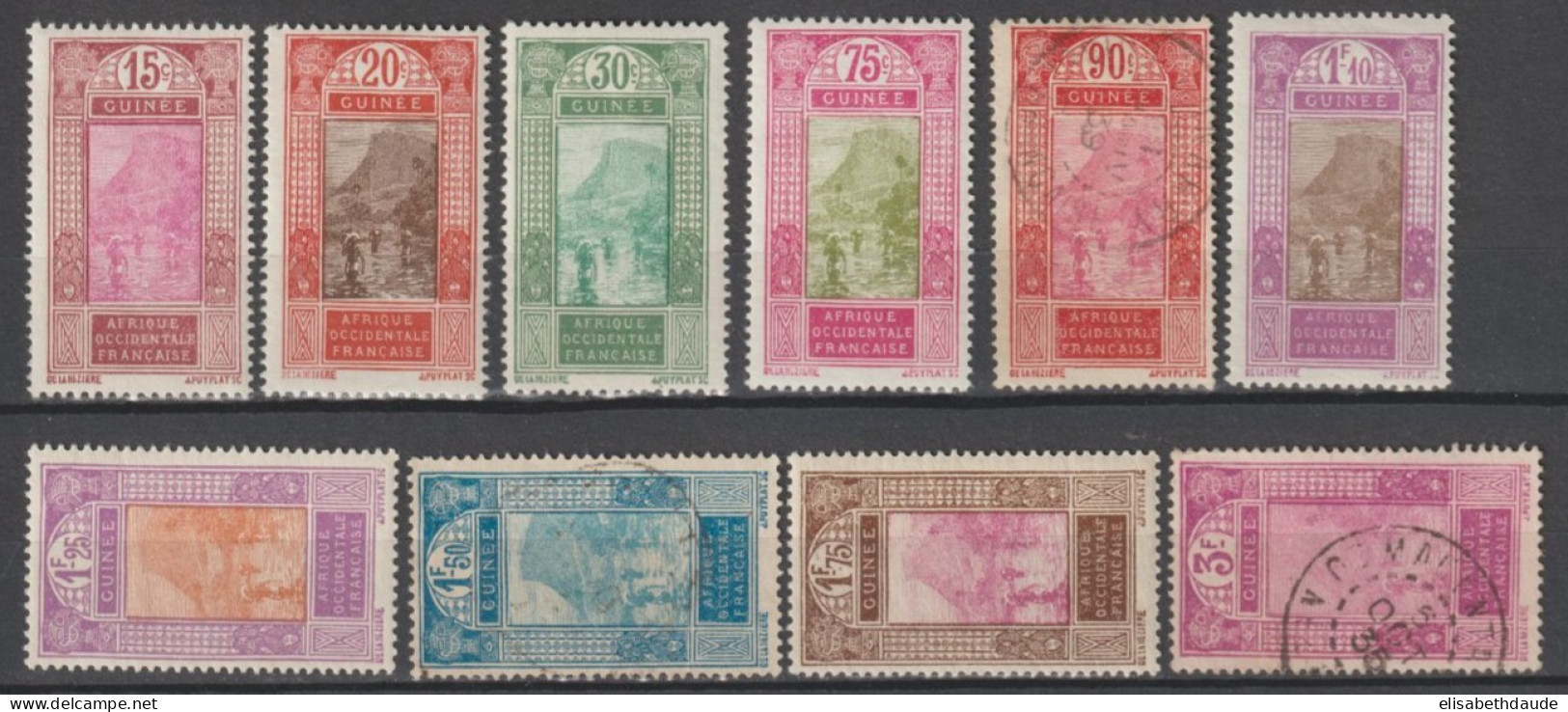 GUINEE - 1924 - SERIE COMPLETE YVERT N°99/105 */OBLITERE MLH/USED - COTE = 36.5 EUR - Ongebruikt