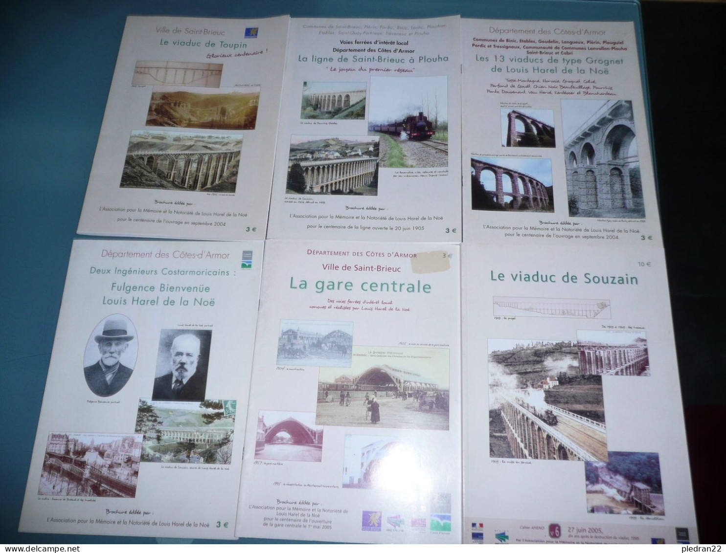 CHEMINS DE FER DES COTES DU NORD TRAIN ARCHITECTURE AMENO ARCHITECTE HAREL DE LA NOE 29 BROCHURES 2004 à 2015 - Railway & Tramway