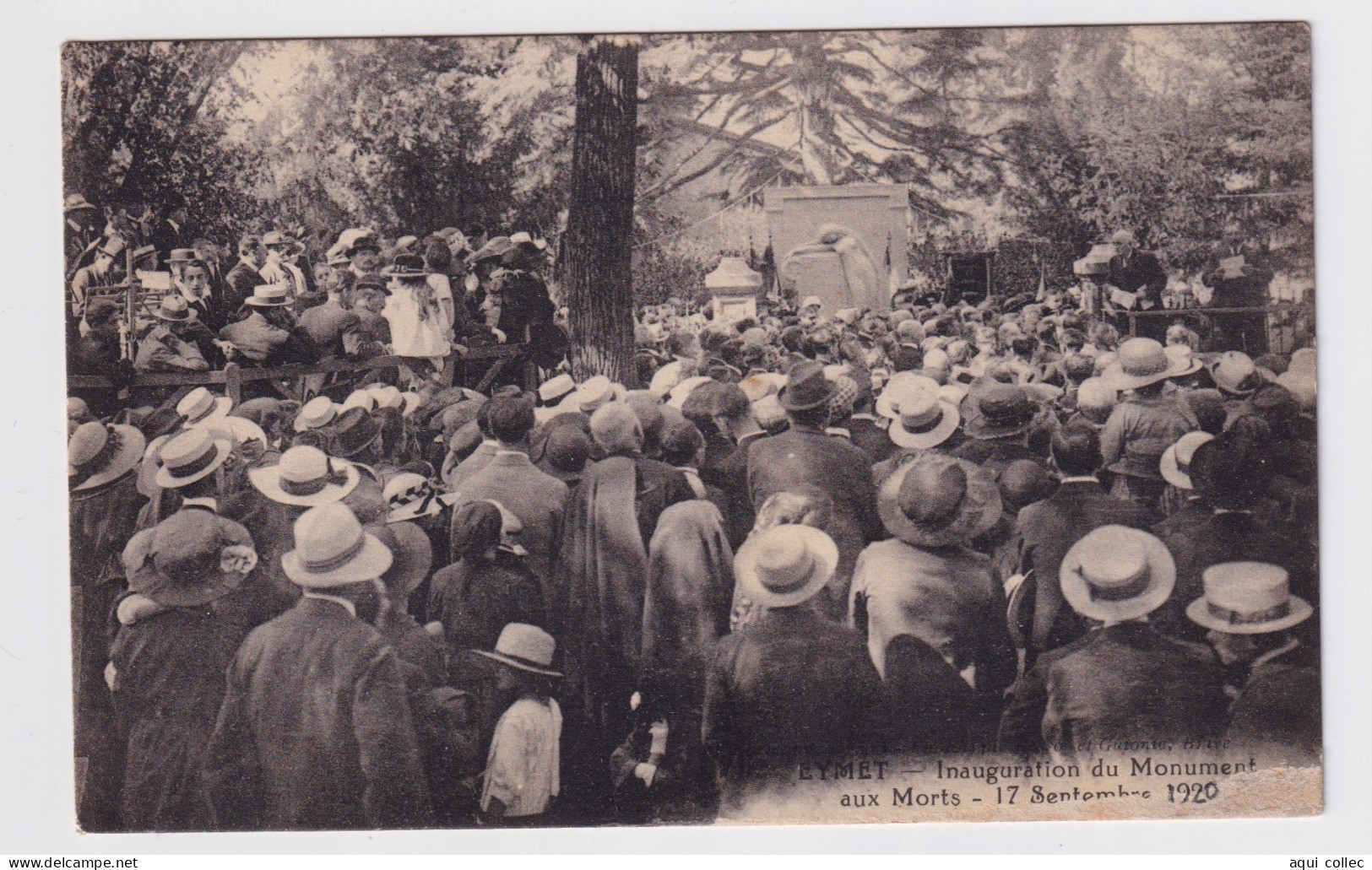 EYMET  24 DORDOGNE PERIGORD INAUGURATION DU MONUMENT AUX MORTS - 17 SEPTEMBRE 1920 - Eymet