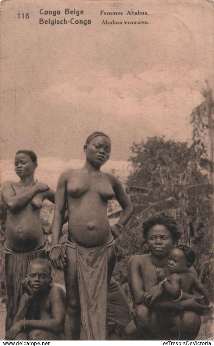 Congo Belge - Femmes Ababua - Entier Postal - Femmes Seins Nus Avec Leurs Enfants - Carte Postale Ancienne - Belgisch-Kongo