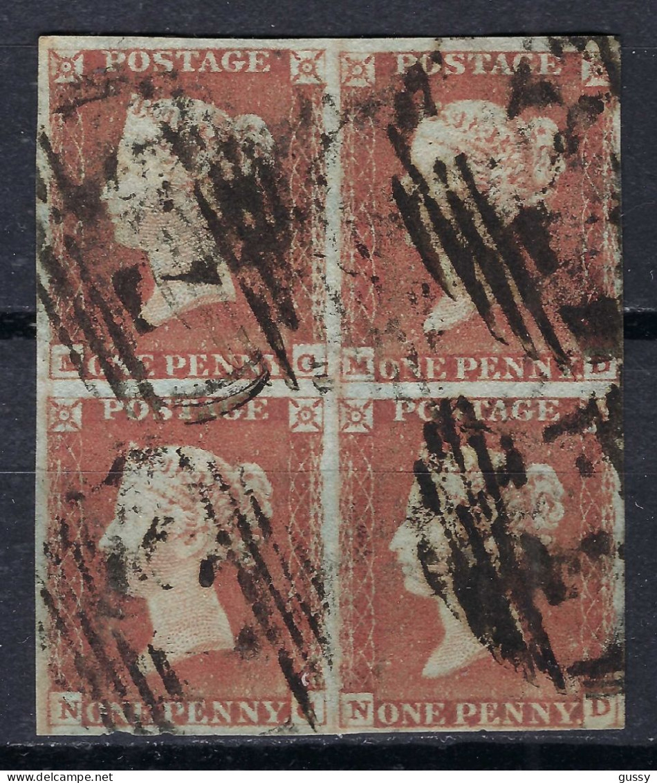 GRANDE BRETAGNE Ca.1841: Bloc De 4 De Y&T 3 Obl. Anglaise, TTB ! - Used Stamps