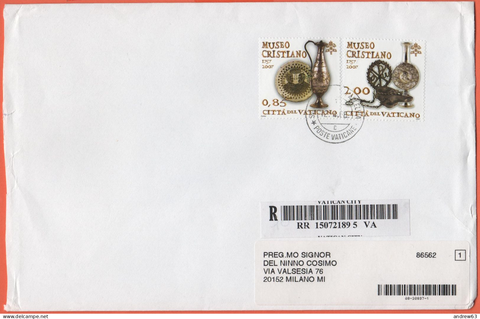 VATICANO - VATICAN - 2006 - 0,85 + 2,00€ Il Museo Cristiano (Serie Completa) - Raccomandata - Viaggiata Da Città Del Vat - Storia Postale