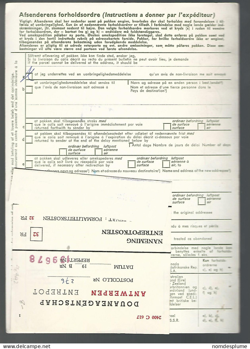58442) Denmark Addressekort Bulletin D'Expedition 1975 Postmark Cancel - Storia Postale