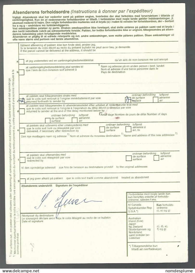 58451) Denmark Addressekort Bulletin D'Expedition 1981 Postmark Cancel  - Lettres & Documents