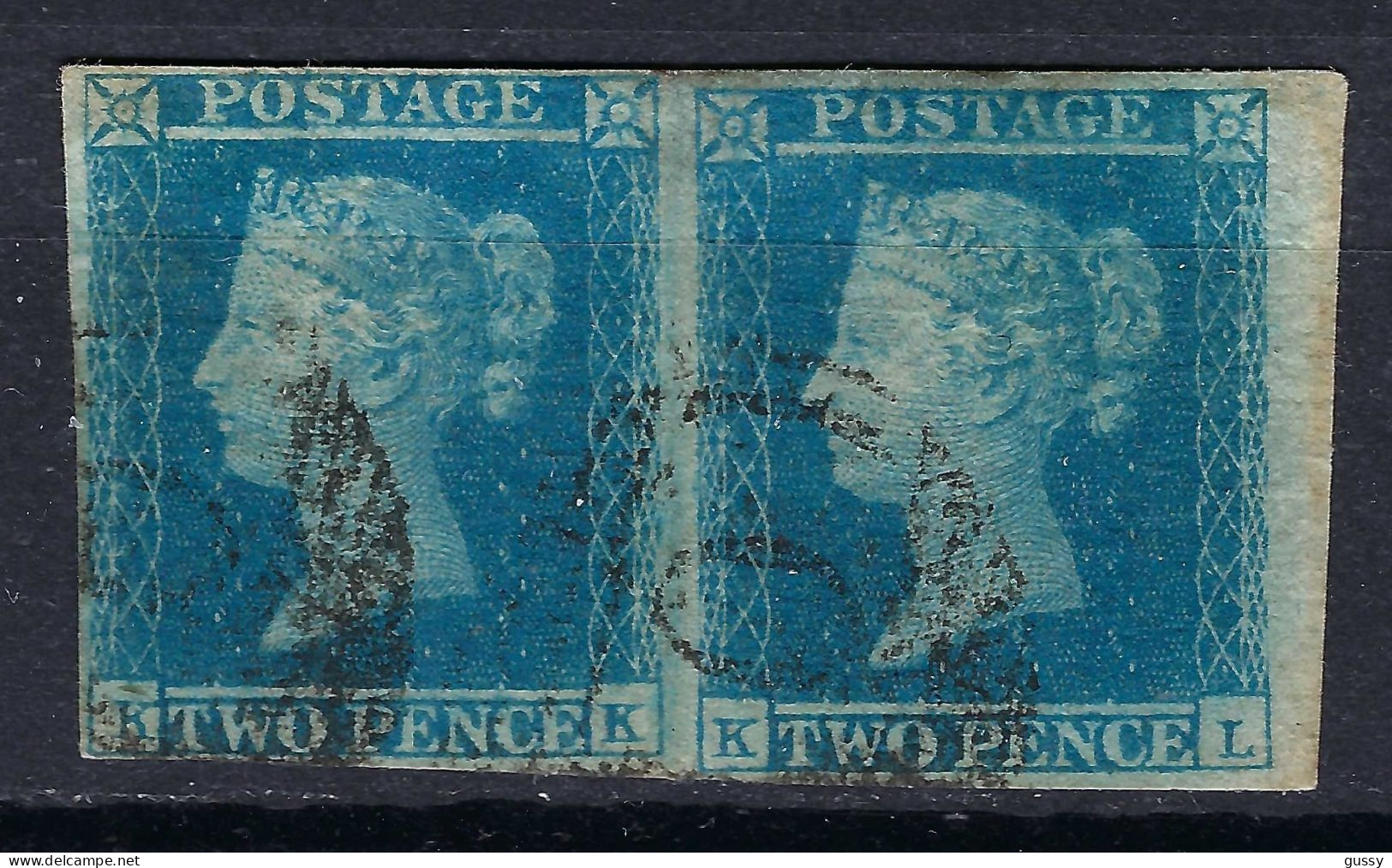 GRANDE BRETAGNE Ca.1841: Paire BDF De Y&T 4 Obl. Anglaise, TTB ! - Used Stamps