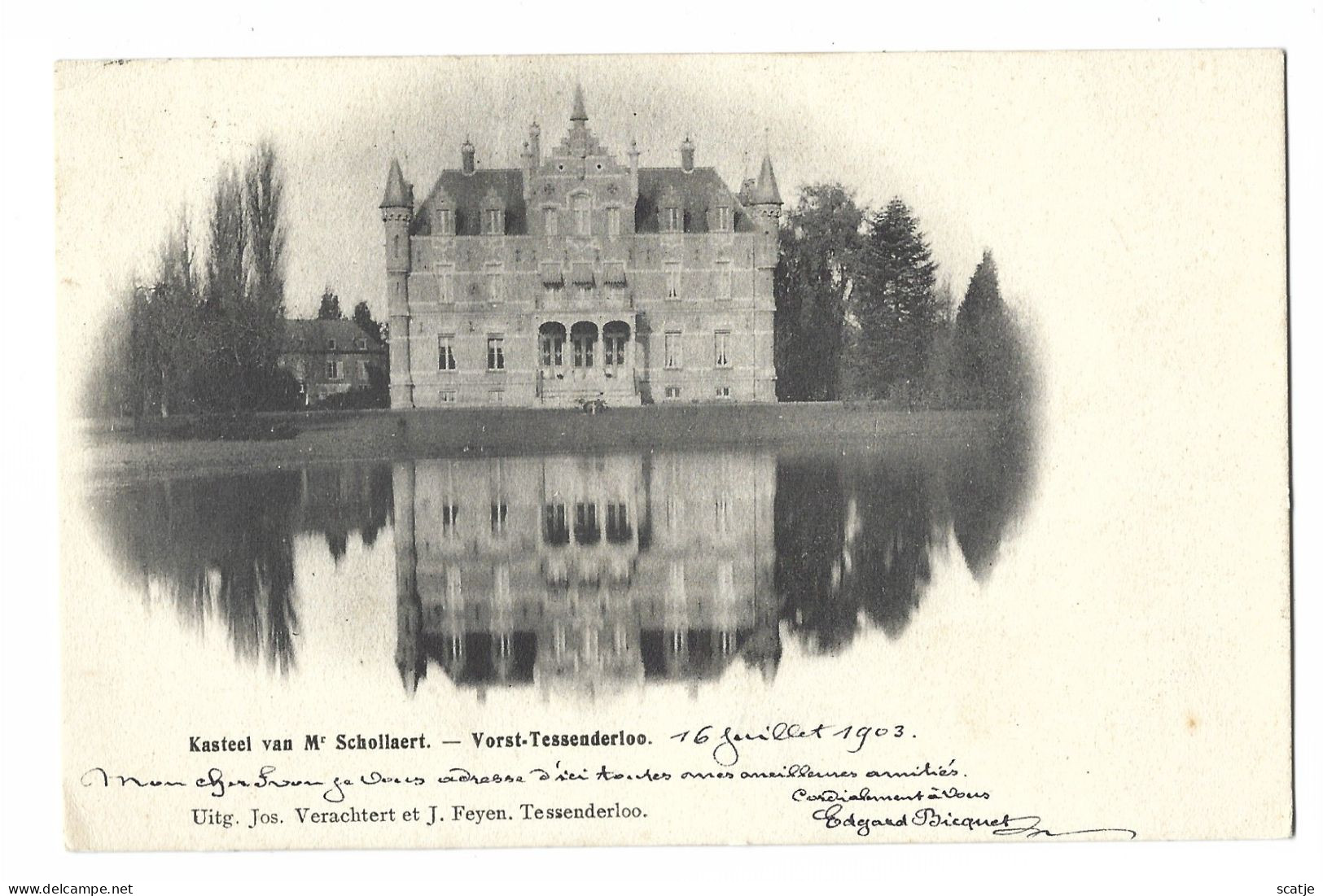 Vorst - Tessenderloo   -  Kasteel Van Mr. Schollaert    -   1908   Naar   Louvain - Tessenderlo