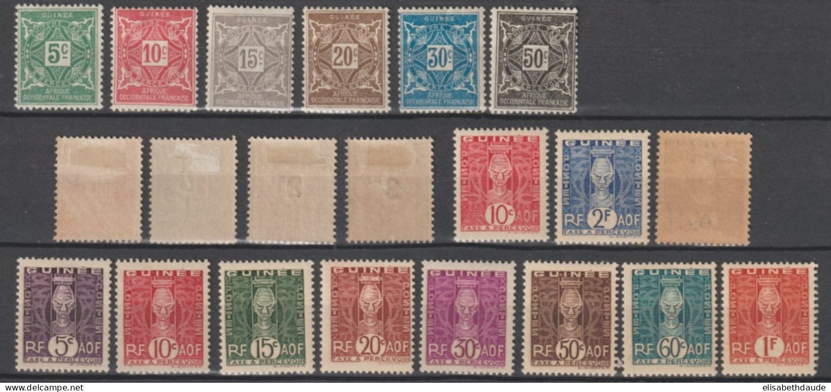 GUINEE - 1914/1944 - SERIES TAXE COMPLETES YVERT N°16/36 * MH - COTE = 40 EUR - Ungebraucht