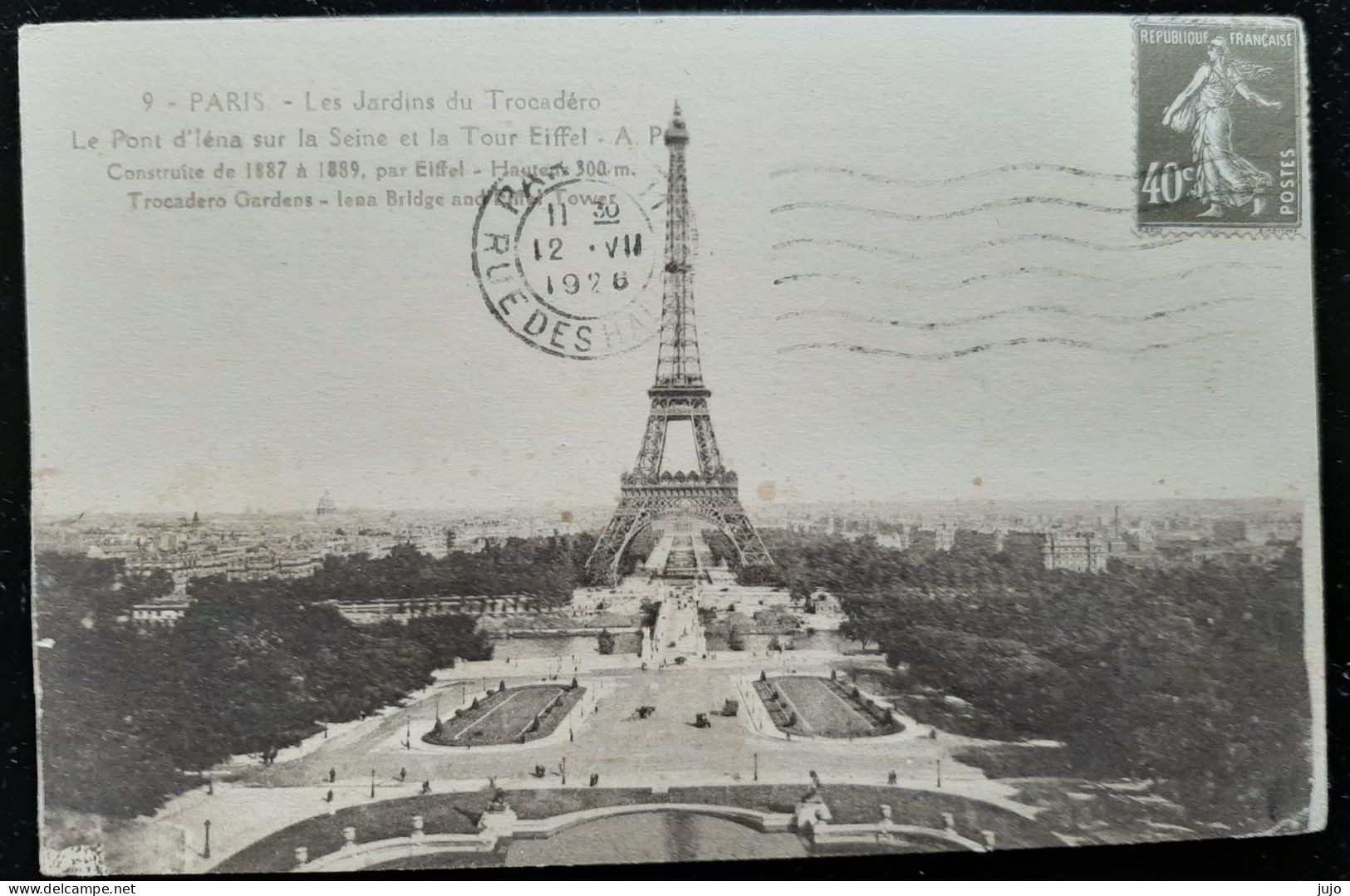 75 - PARIS - Les Jardins Du Trocadero - Le Pont D'Iéna Sur La Seine Et Le Tour Eiffel - Tour Eiffel