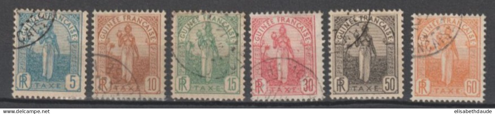 GUINEE - 1905 - TAXE YVERT N°1/6 OBLITERES - COTE = 44 EUR - Gebruikt