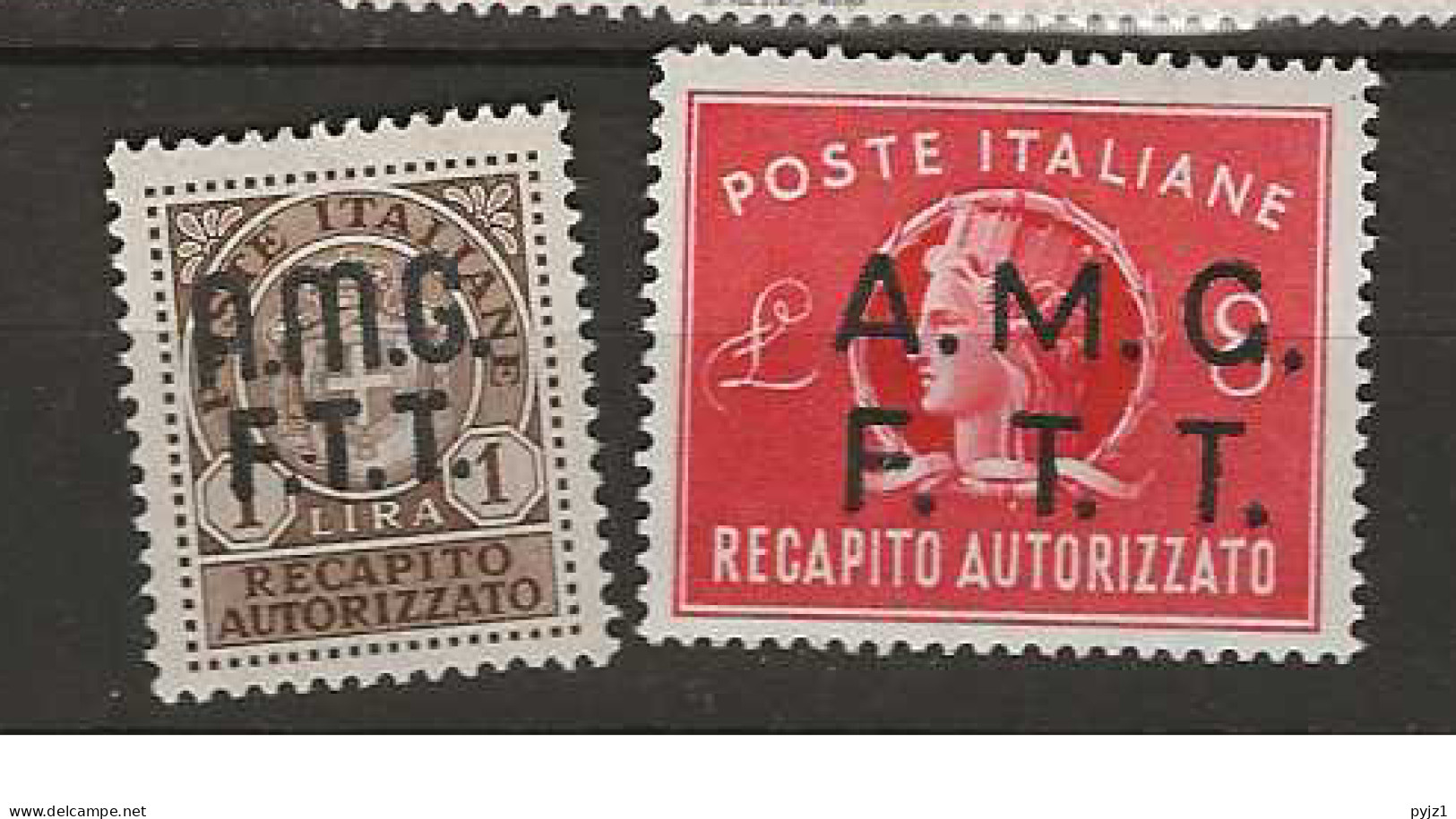 1947 MNH Triest, MIchel 1-2, Sassone Recapito 1-2 Postfris** - Postpaketen/concessie