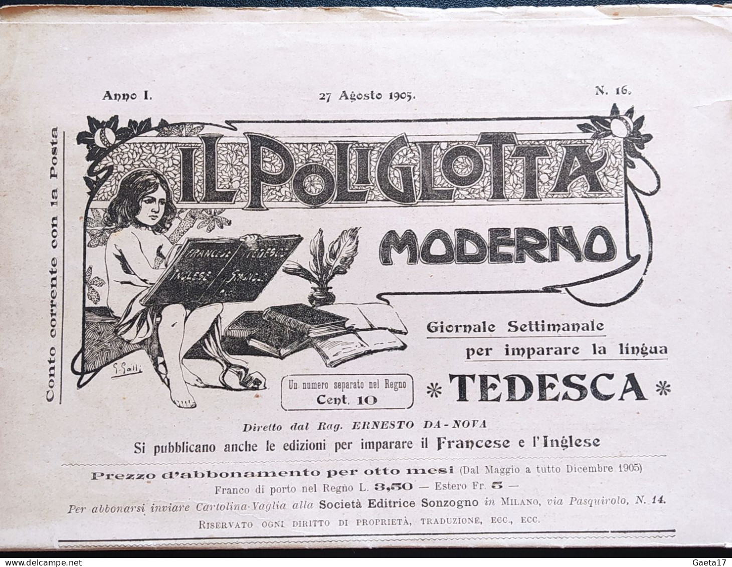 Il Poliglotta Moderno - Tedesco - Anno I 1905 - Cursos De Idiomas