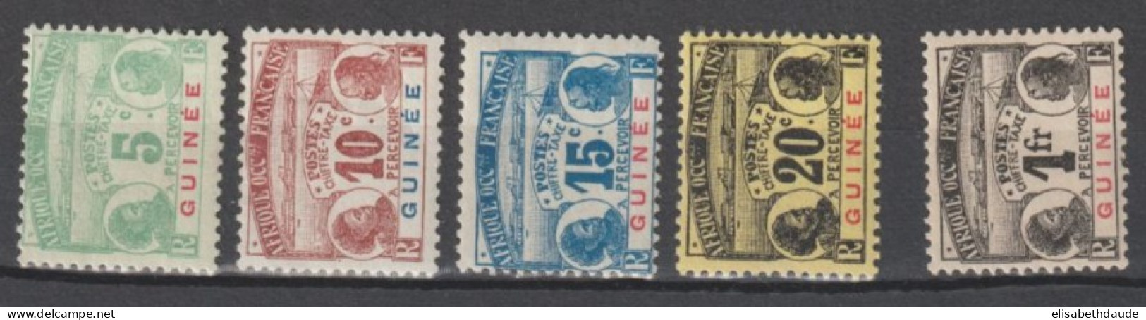 GUINEE - 1906 - TAXE YVERT N°8/11 +15 * MH (CHARNIERE CORRECTE) - COTE = 73 EUR - Unused Stamps