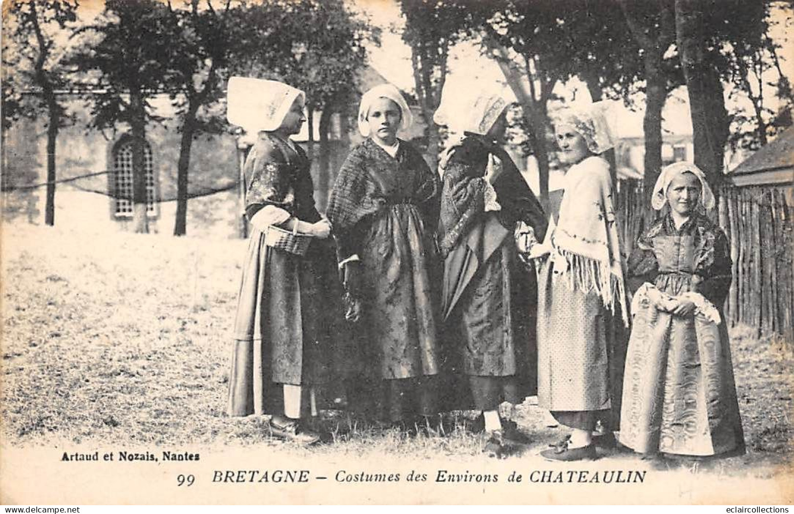 Châteaulin       29        Coiffe Bretonne. Costumes Des Environs  Femme Et Fillette     N° 99    (voir Scan) - Châteaulin