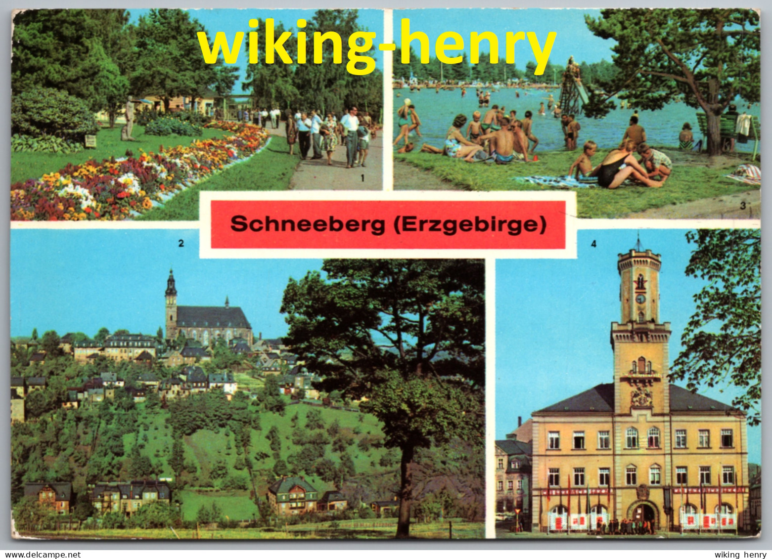 Schneeberg Im Erzgebirge - Mehrbildkarte 3   Filzteich Kirche Rathaus - Schneeberg