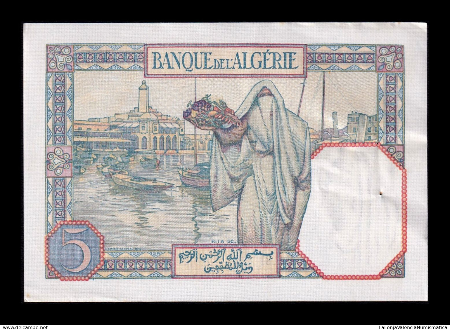 Argelia Algeria 5 Francs 1941 Pick 77b Ebc Xf - Algerien