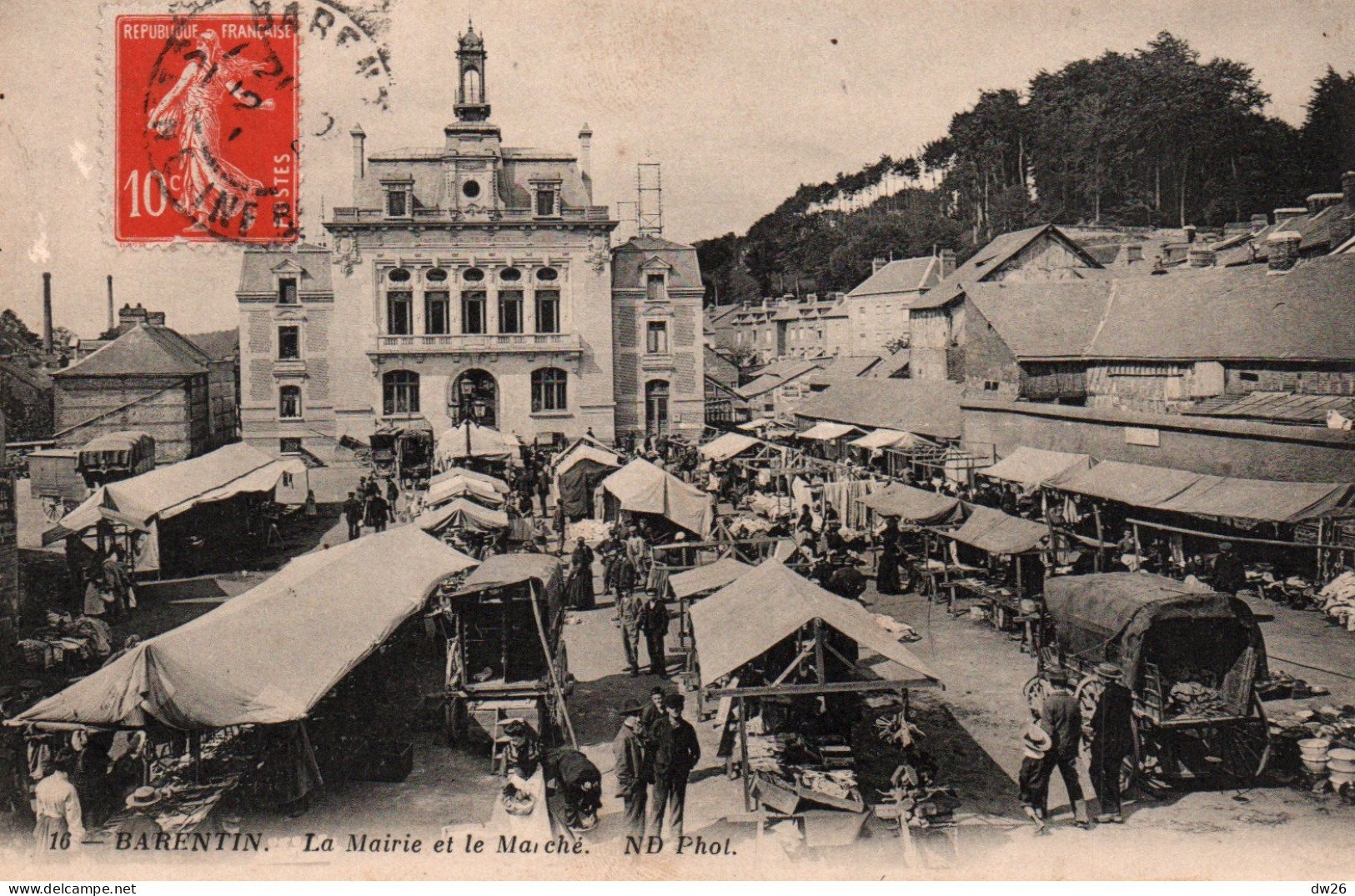 Barentin (Seine-Inférieure) La Mairie Et Le Marché - Carte ND Phot. N° 16 - Barentin