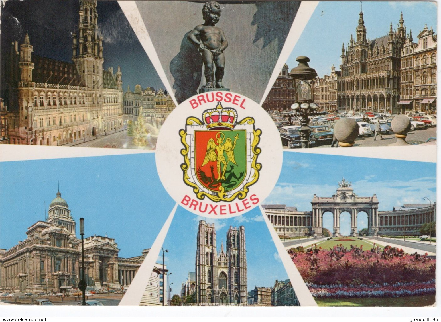 CPSM BELGIQUE BRUXELLES Multi-vues Et Blason : 1976 - Panoramische Zichten, Meerdere Zichten