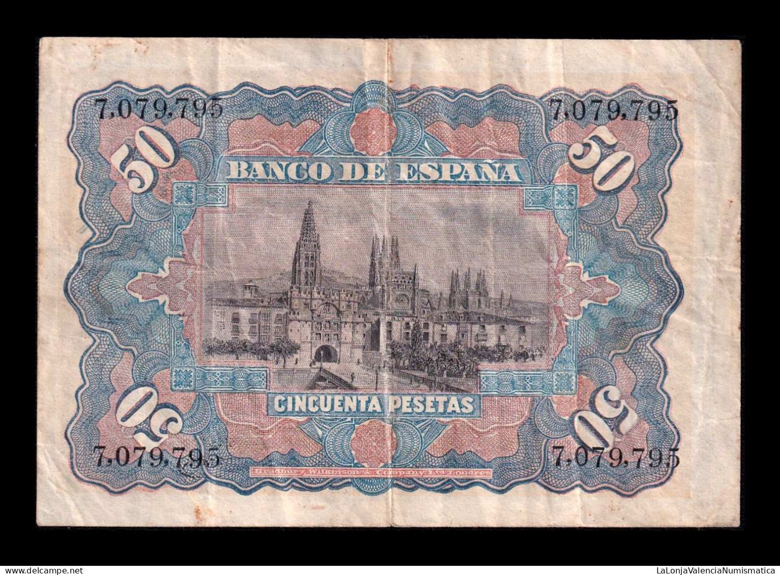 España Spain 50 Pesetas Alegorías 1907 Pick 63a Mbc Vf - 50 Peseten